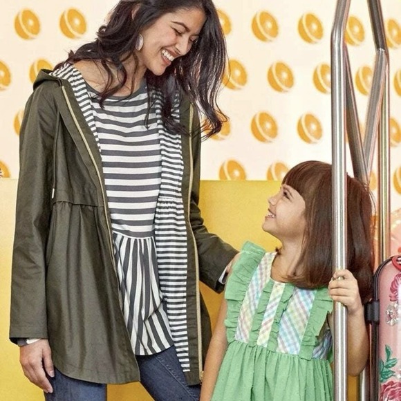 MATILDA JANE Skies Are Grey Raincoat Jacket Size Medium Olive Green Women Coat - Picture 7 of 9